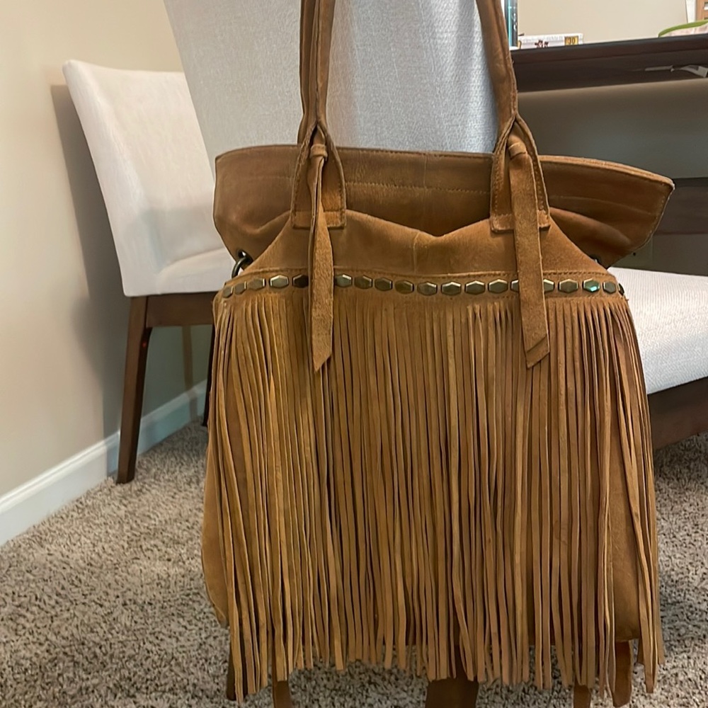 Beautiful suede fringe fossil bag